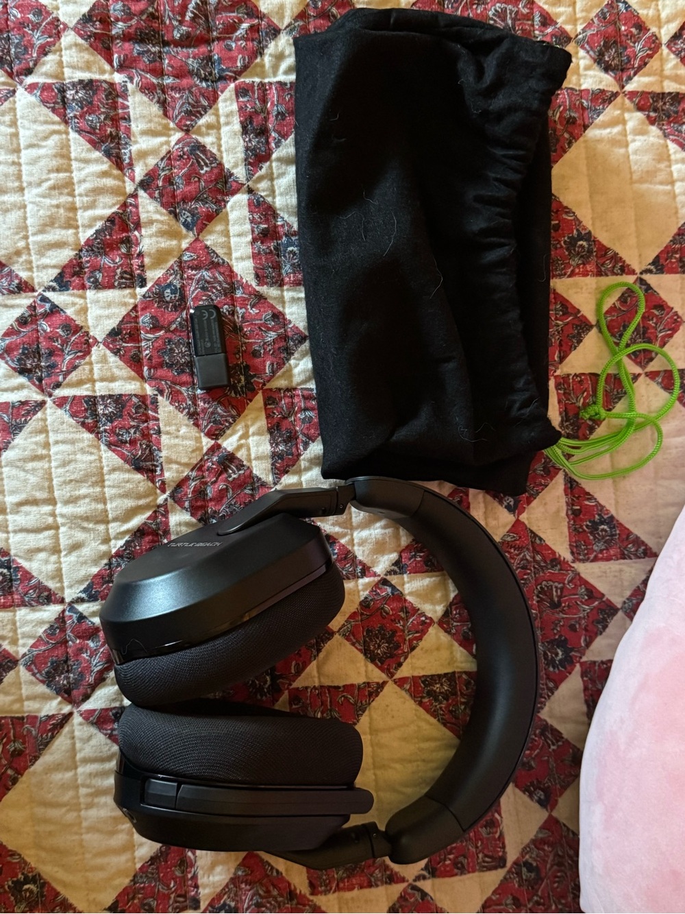 Black Over-Ear Wireless Headphones with Carry Pouch